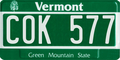 VT license plate COK577