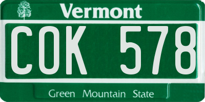 VT license plate COK578
