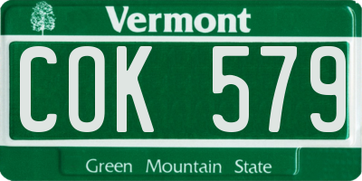 VT license plate COK579