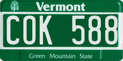 VT license plate COK588