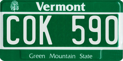 VT license plate COK590
