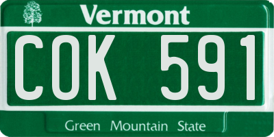VT license plate COK591