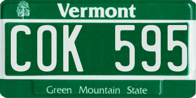 VT license plate COK595