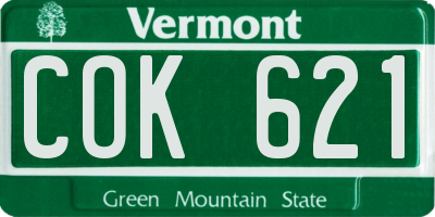 VT license plate COK621