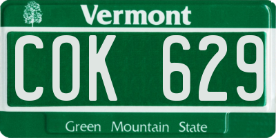 VT license plate COK629