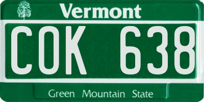 VT license plate COK638