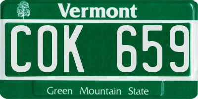 VT license plate COK659