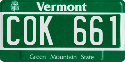 VT license plate COK661