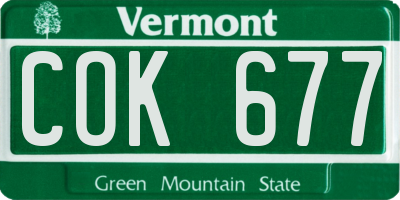 VT license plate COK677