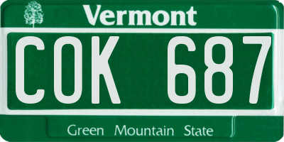 VT license plate COK687