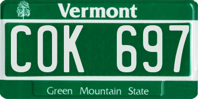 VT license plate COK697