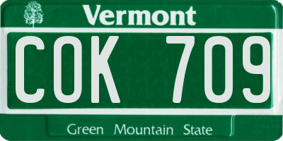 VT license plate COK709