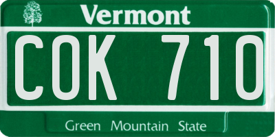 VT license plate COK710