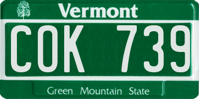 VT license plate COK739