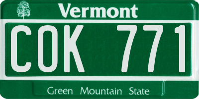VT license plate COK771