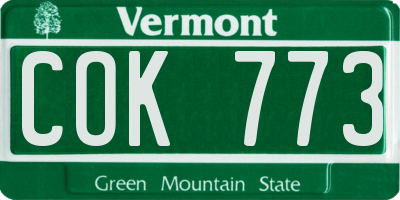 VT license plate COK773