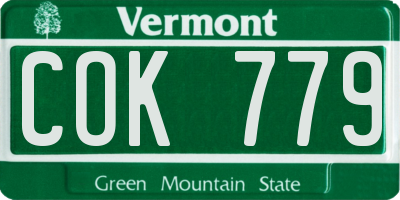 VT license plate COK779