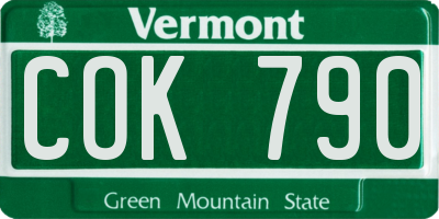 VT license plate COK790