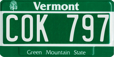 VT license plate COK797