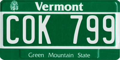 VT license plate COK799