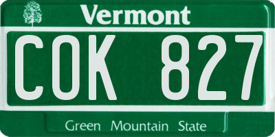 VT license plate COK827