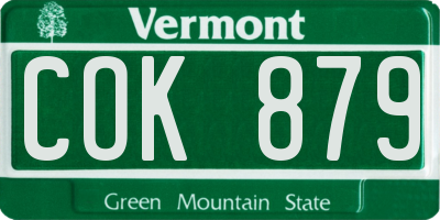 VT license plate COK879