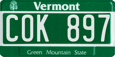 VT license plate COK897