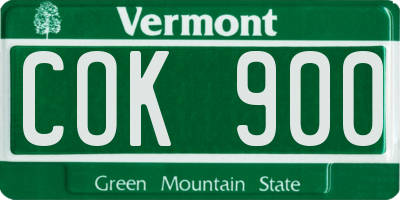 VT license plate COK900