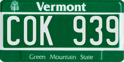VT license plate COK939