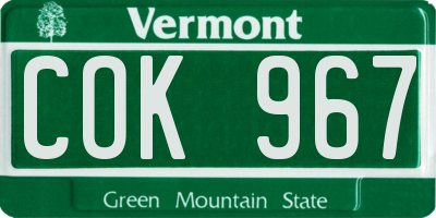 VT license plate COK967