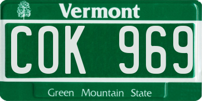 VT license plate COK969