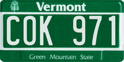 VT license plate COK971