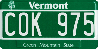 VT license plate COK975
