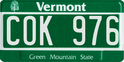 VT license plate COK976