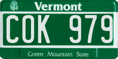 VT license plate COK979