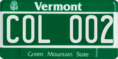 VT license plate COL002