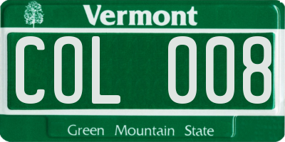 VT license plate COL008