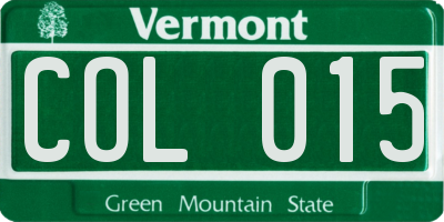 VT license plate COL015