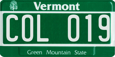 VT license plate COL019