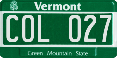 VT license plate COL027