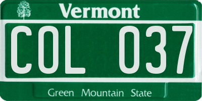VT license plate COL037