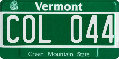 VT license plate COL044