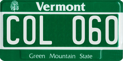 VT license plate COL060