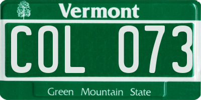VT license plate COL073