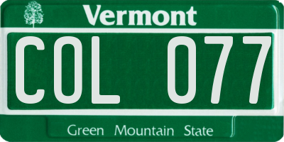 VT license plate COL077