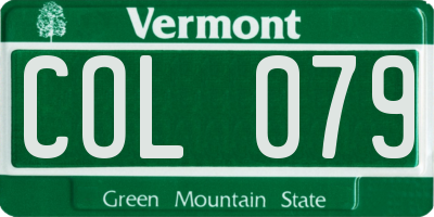 VT license plate COL079