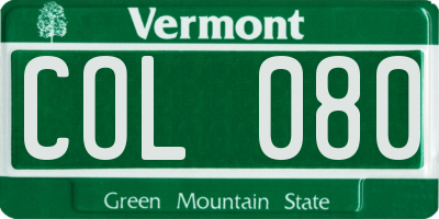 VT license plate COL080