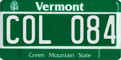 VT license plate COL084