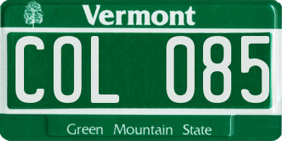 VT license plate COL085