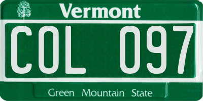 VT license plate COL097